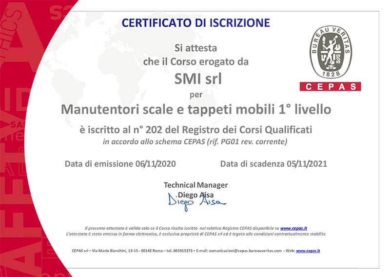 Certificato SMI SRL